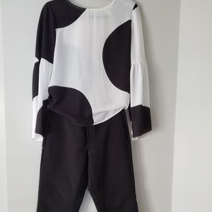 Bell Sleeve Polka Dot Blouse